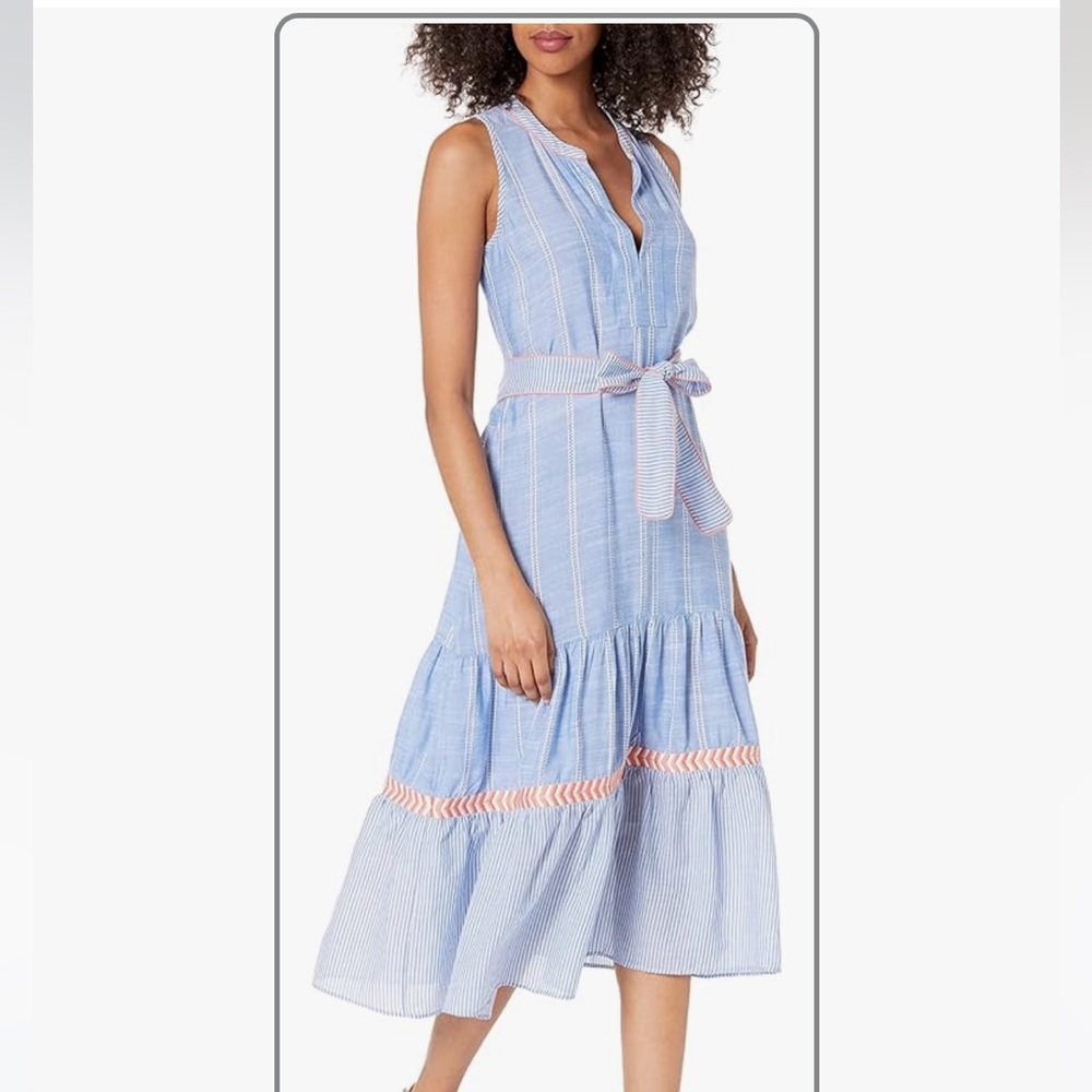 Shoshanna Forever Tides Striped Midi/Maxi Dress sz L